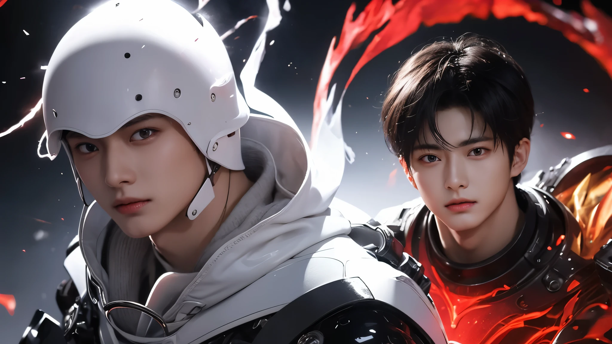 "Enjoy a visual feast as you witness the astonishing transformation of handsome 20-year-old Saitama, a being of unparalleled strength and captivating aura. With brilliant short-cut black hair and red eyes penetrating, this energetic person will surprise you."