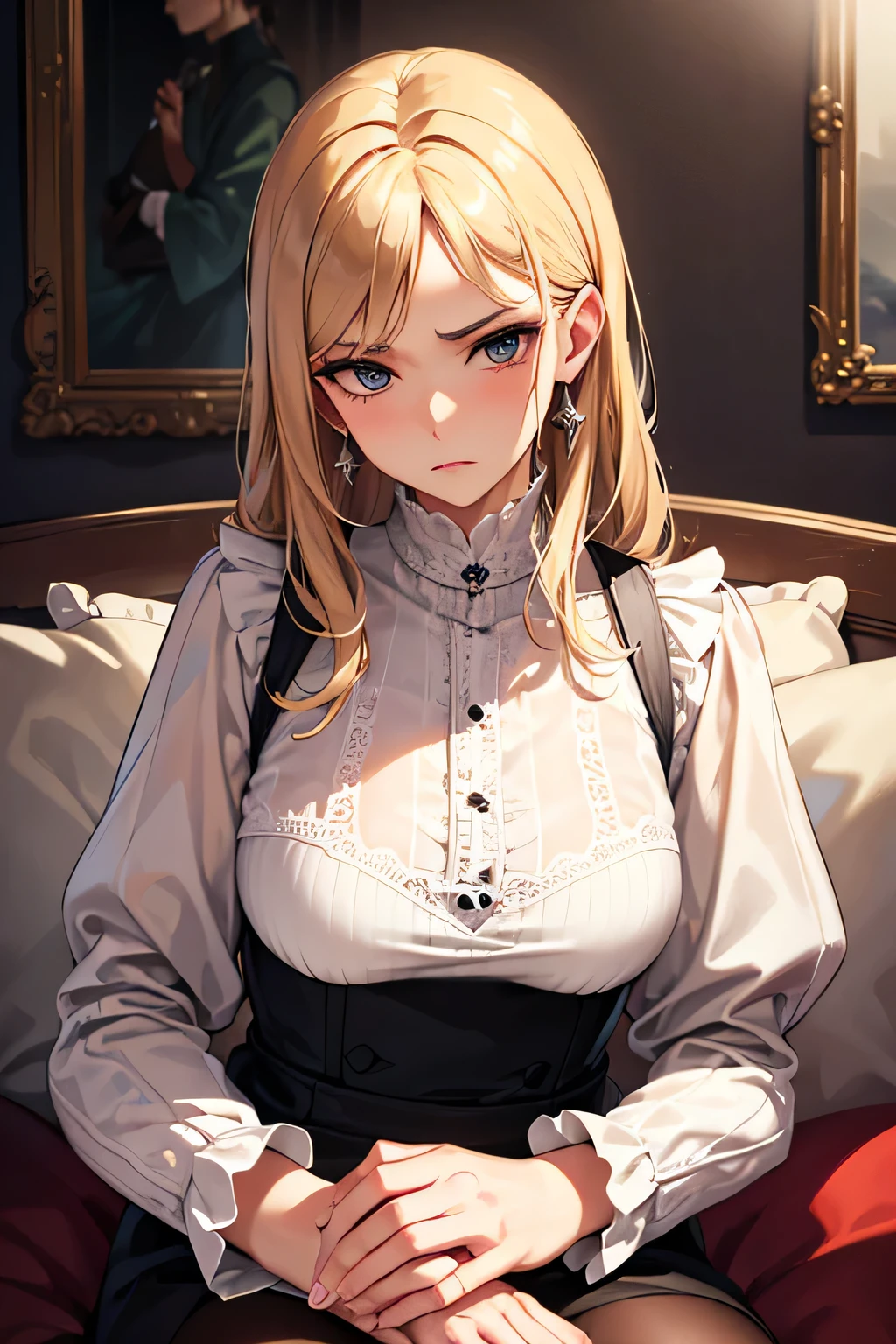 ((best quality)), ((masterpiece)), (detailed), perfect face, serious expression, older woman, mother, pretty, middle age, rich