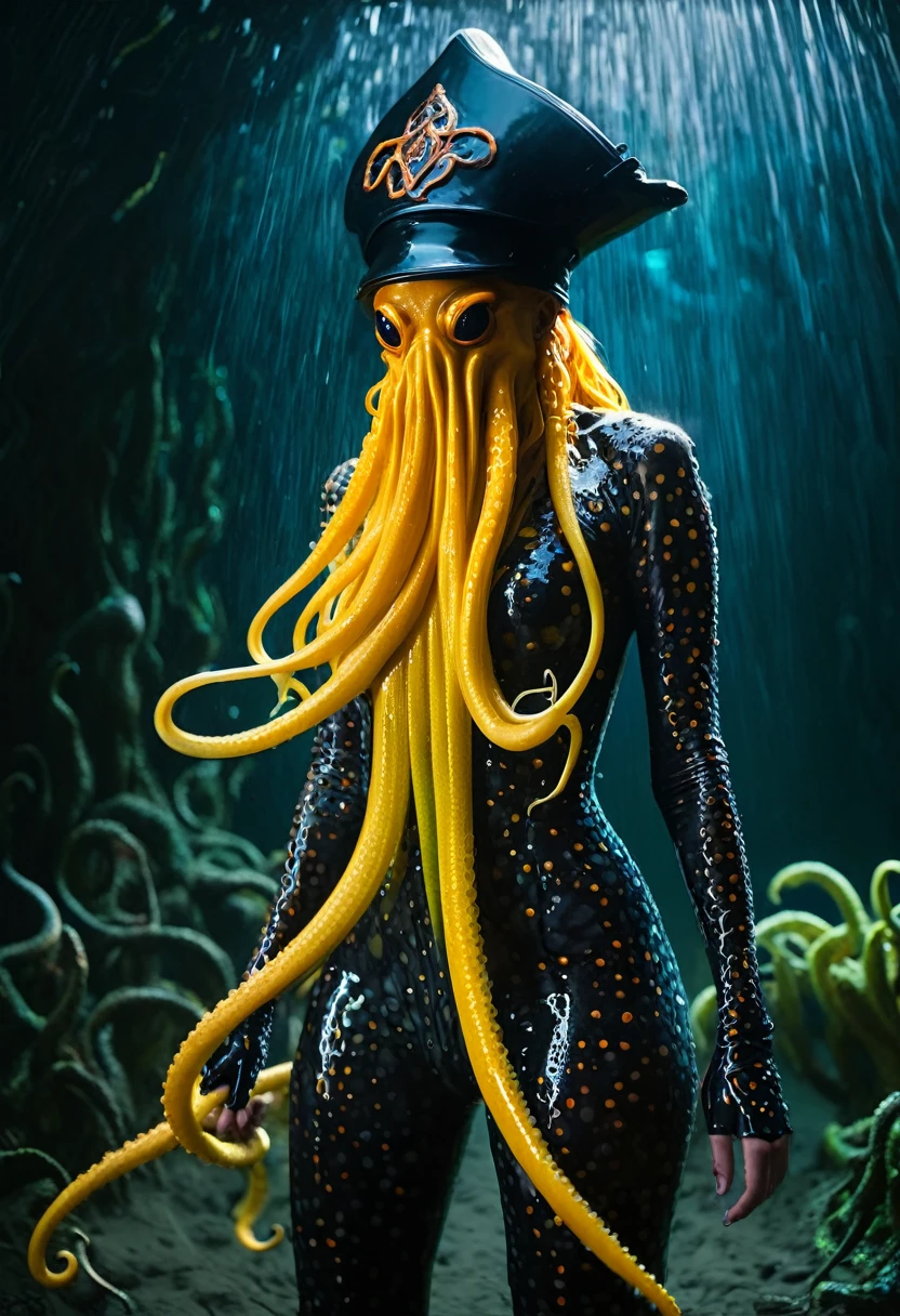 8K, ARTISTIC photogrAphy, best quAlity, mAsterpiece: 1.2), A (potrAit:1.2) witch Cthulhu soldier, ORANGE-BLACK many octopus style tentacles, full body RAW candid cinema, yellow hair, 16mm, color graded portra 400 film, remarkable color, ultra realistic, sad admosphere, dark lighting, oppressive atmosphere, depressive colors, kodak portra 400, photograph,r, Natural Light, Pinhead lighgts, blur reflection, Brush Strokes, Smooth, abstract, Splatter, Oil On Canvas, rainbow colors, fractal isometrics details bioluminescens : a stunning realistic photograph of wet bone structure, 3d render, octane render, intricately detailed, titanium decorative headdress, cinematic, trending on artstation | Isometric | Centered