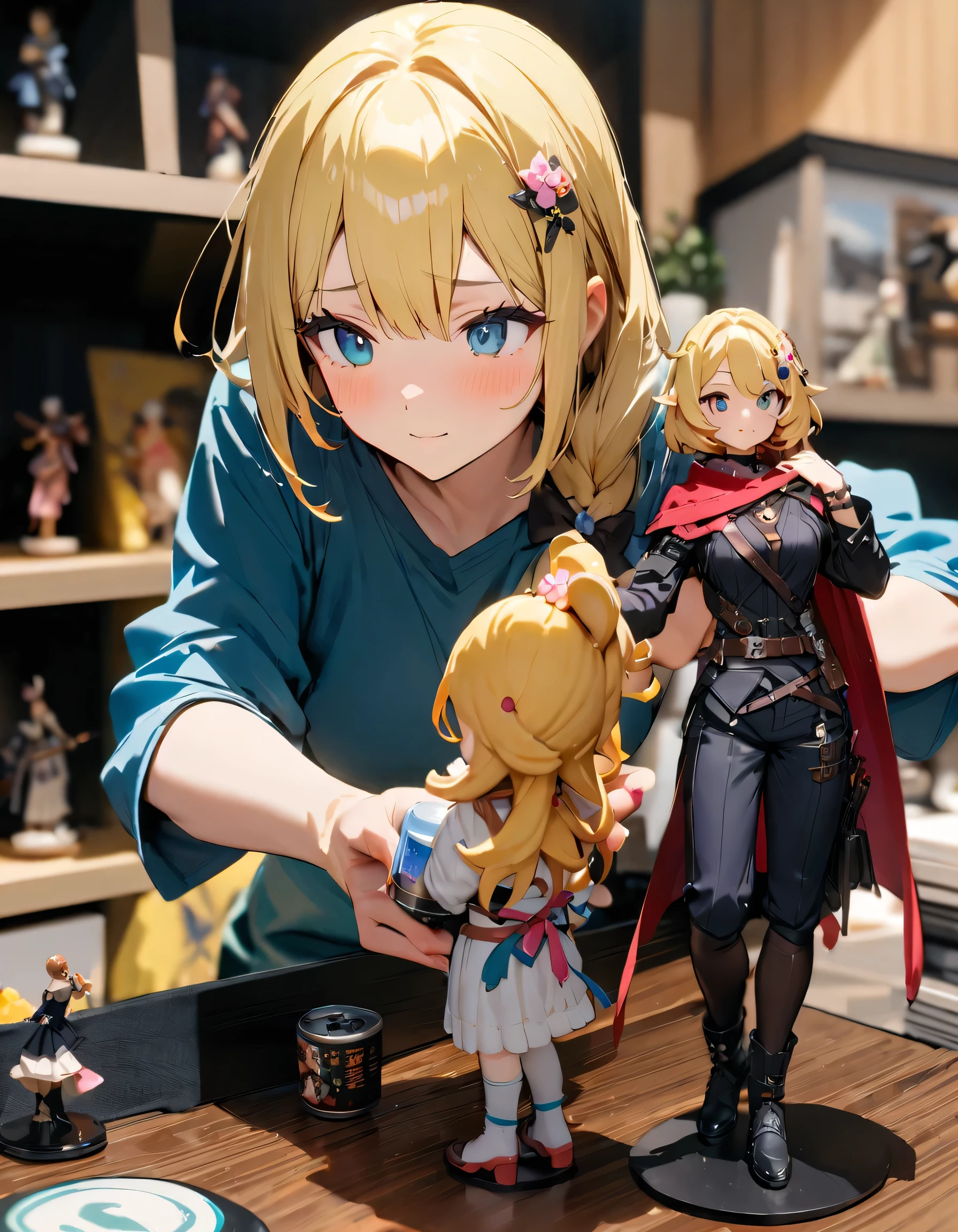 highest quality,Very detailed,masterpiece,Very detailed,figure,Blonde ,hair ornaments,stand,indoor,can't believe it_Absurd,One girl,Mid-chest ,Realistic,Long Hair,summer_dress,Garter Straps,beautiful girl,Waving SV98、(highest quality、masterpiece、High resolution、detailed)、anime style、Flat Style、(Beautiful Eyes, Delicate and beautiful face, ), BREAK,、extremely detailed、High saturation,Dynamic Angle、anime
