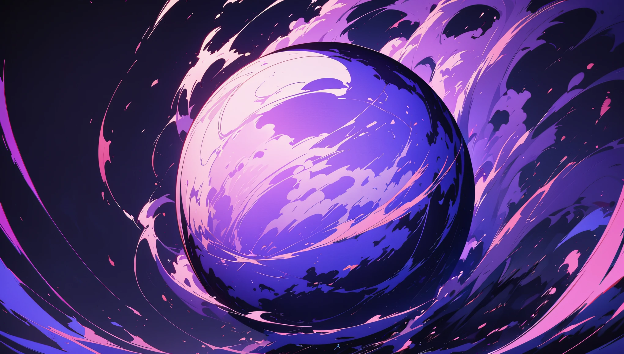 best quality, 4k, 8k, highres, masterpiece:1.2, ultra-detailed, anime aesthetics, no borders, minimalistic wallpaper with a logo in the center, minimalistic picture, low details, 2d, flat art, wallpaper, grey and violet colors, fire sphere in the center
