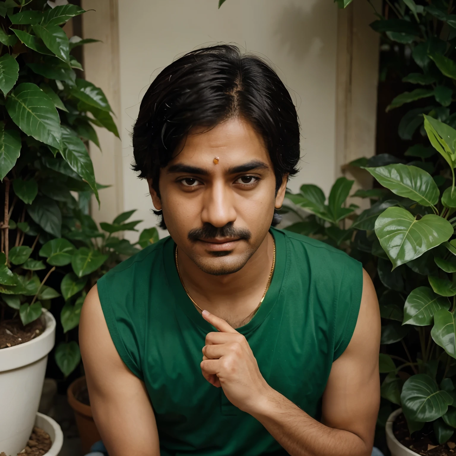 Write a name "Sanjay" In a unique style with plants