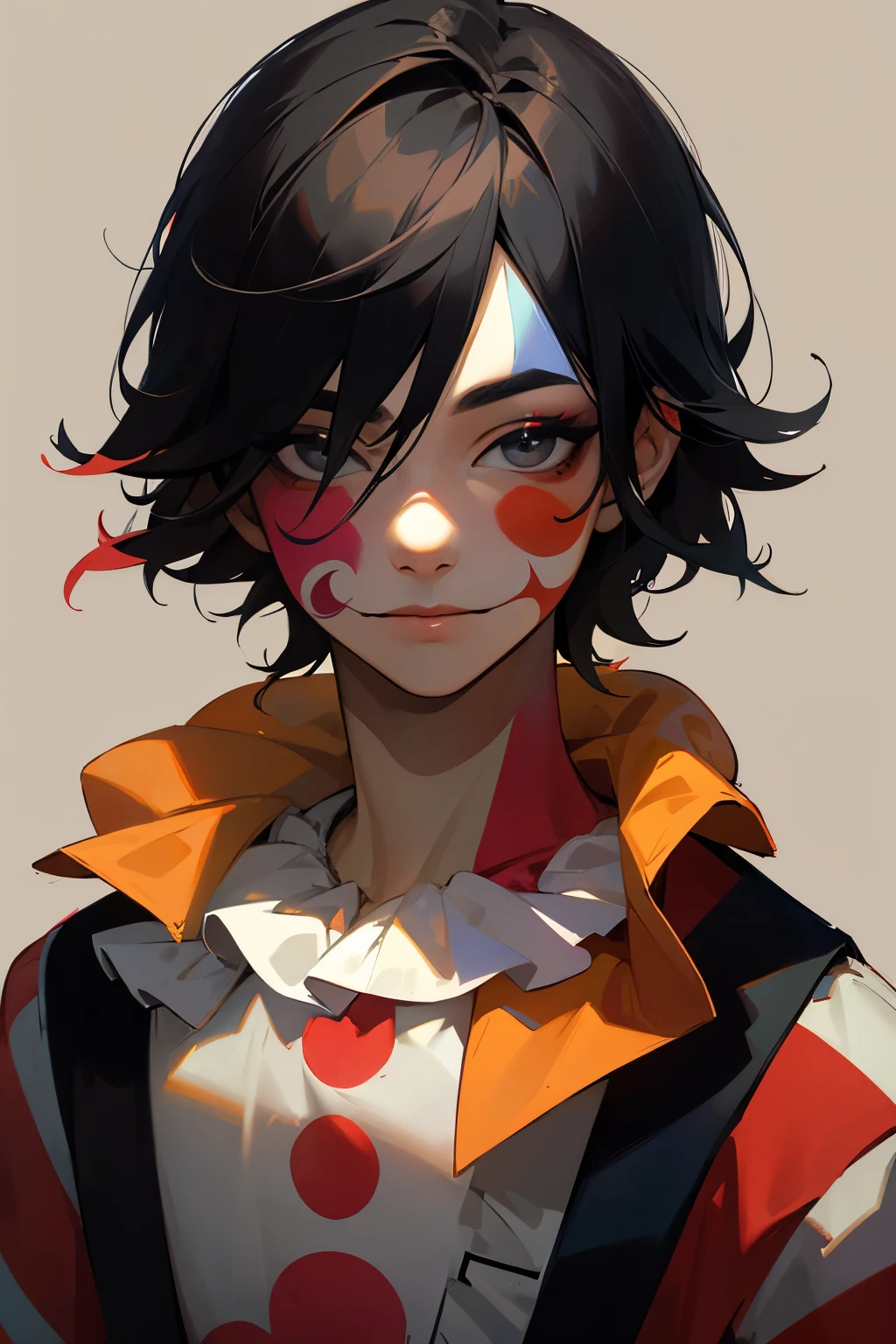 male、Clown、Nihil、calm、Face Paint、Black Hair
