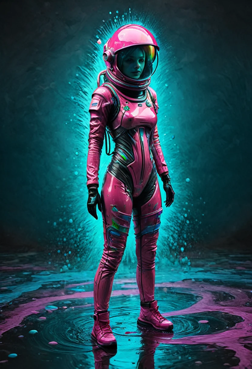 8K, ARTISTIC photogrAphy, best quAlity, mAsterpiece: 1.2), A (potrAit:1.2) ASTRONAUT pink, full body RAW candid cinema, cyan hair, 16mm, color graded portra 400 film, remarkable color, ultra realistic, sad admosphere, dark lighting, oppressive atmosphere, depressive colors, kodak portra 400, photograph,r, Natural Light,  Pinhead lighgts, blur reflection, Brush Strokes, Smooth, abstract, Splatter, Oil On Canvas, rainbow colors, fractal isometrics details bioluminescens : a stunning realistic photograph of wet bone structure, 3d render, octane render, intricately detailed, titanium decorative headdress, cinematic, trending on artstation | Isometric | Centered