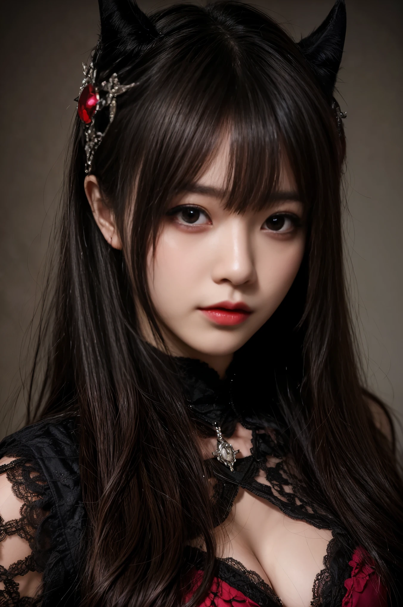 a man, black, crimson, blood, demon, bad, queen, very high quality, very high detail, high quality eyes, 
