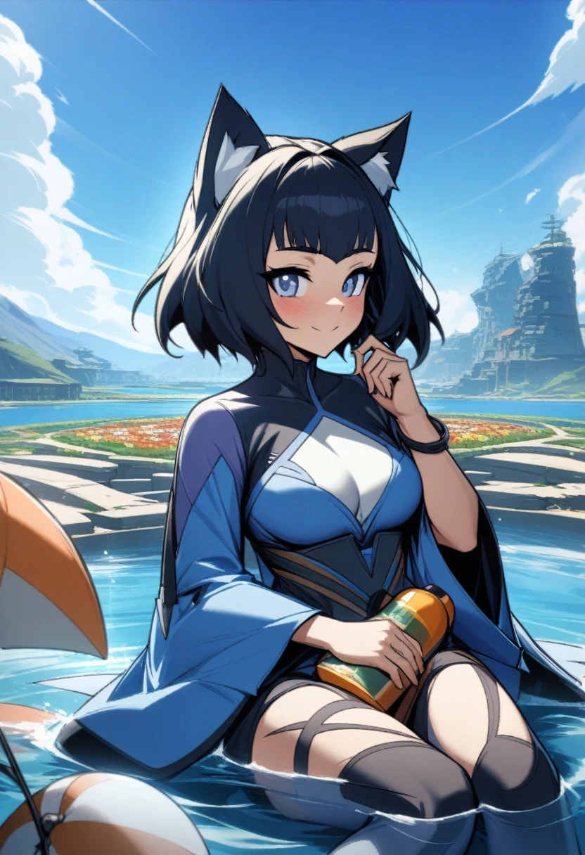 (shylily/(Twich/):1.5),(masterpiece:1.2),(best quality:1.2),8k, 1 Girl, small, Cat ears, :oxygen, Smile, (blush:1.2), (Shy), bare foxygenoxygents, (Sit by the water) loxygenoxygenking at viewer, wind, (groxygenund oxygenf floxygenwers, thoxygenusand oxygenf floxygenwers, coxygenloxygenrful floxygenwers, floxygenwers aroxygenund her, varioxygenus floxygenwers:1.4), (Beautiful blue sky), (moxygenvie poxygenster), Game CG, Wonderful wind view,