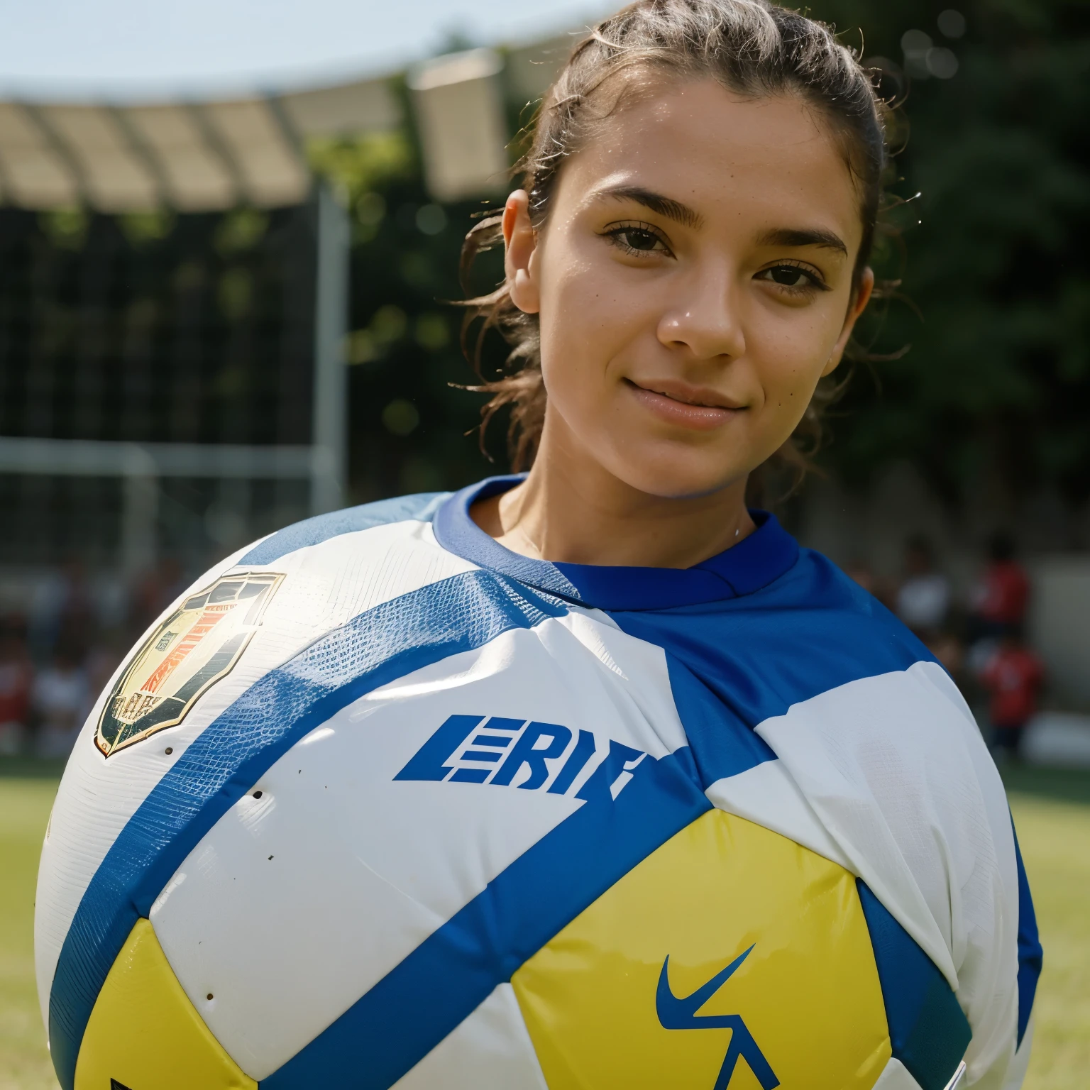 Uma bola de futebol da marca Istanley