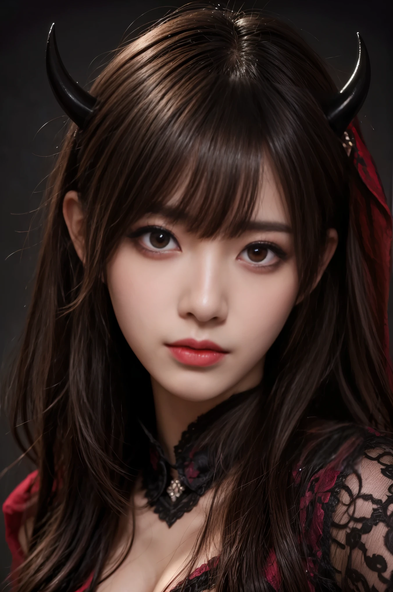 male, black, crimson, Blood, devil, bad, Queen, Very high quality, Very detailed, High quality eyes,