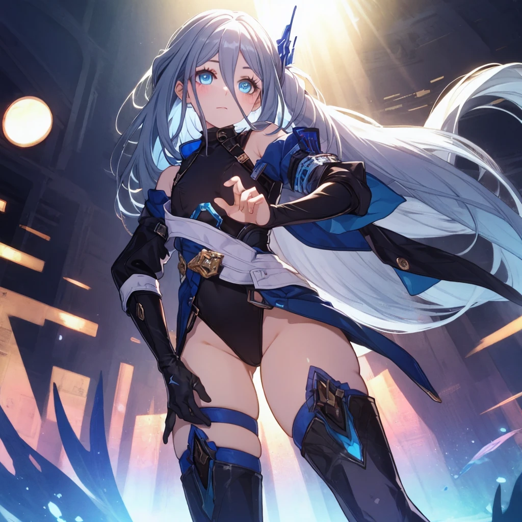 (full body),Explain the whole,Browsing Caution,最high quality,High resolution, Very detailed,Game CG,Dutch Angle,緻密でBeautiful Eyes，最high quality,Lie on your back in bed，Thigh-high boots，leotardチラ見せ，Gloves，elegant, 1 girl, leotard，Bodysuits，xingqiongtiedao，tiedao，xingqiong，solo，cute, blushした, Looking at the audience, From below, blue eyes, Beautiful Eyes,Put one hand on your hip，upright， Beautiful background, Particles of light, Light of the sun, Dramatic lighting, outside, Shiny, Realistic, 最high quality, Very detailed, Get used to it, scenery, beautifullyて細かい目, Thinning hair，Full Body Shot，((Very detailedな背景)), (((Cowboy Shot,Dynamic Angle)))，1 girl,,(Shiny肌:1.3),(beautifully濃厚な肌),(Thinning hair), masterpiece, high quality, High resolution, Confused,(beautifully、beautiful:1.2), Beautiful Hands, (4K), 8k, Perfect balance,(Very detailedな CG Unity 8k 壁紙), Perfect hands, Embarrassing, blush, Light_vestige,Intricate details,Written boundary depth, extremely delicate and 美しい,Professional photography, Bokeh, High resolution, Sharp details, 最high quality, Thick thighs,Beautiful Eyes, Beautiful background, 屋outside，
