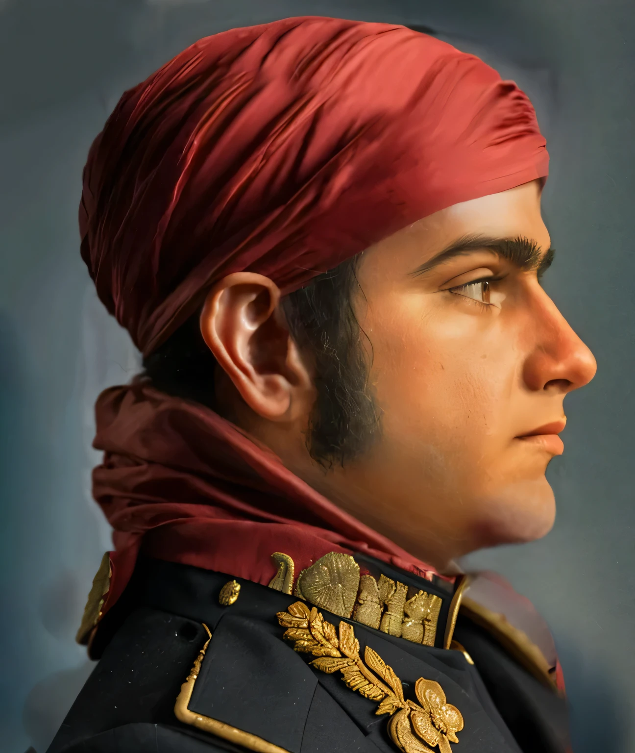 military dress uniform, with gold decorations