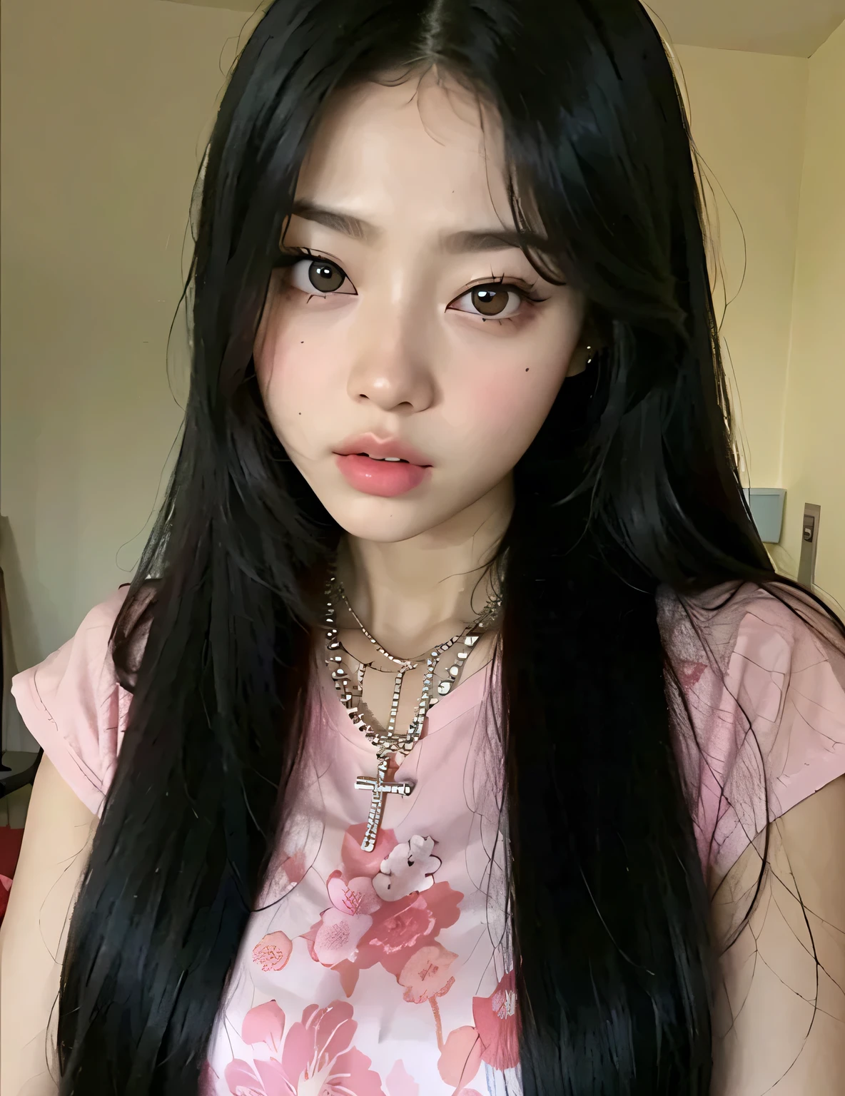 Mujer Arafed con cabello largo y rubio y top negro., Lalisa Manobal, Lalisa Manoban de Blackpink, ulzzang, Parque Roseanne de Blackpink, linda delfina, el corte hime, peinado de corte hime blanco, pale korean adorable face, maquillaje popular de corea del sur, pale round face, shikami, coreana, jossi hacer blackpink