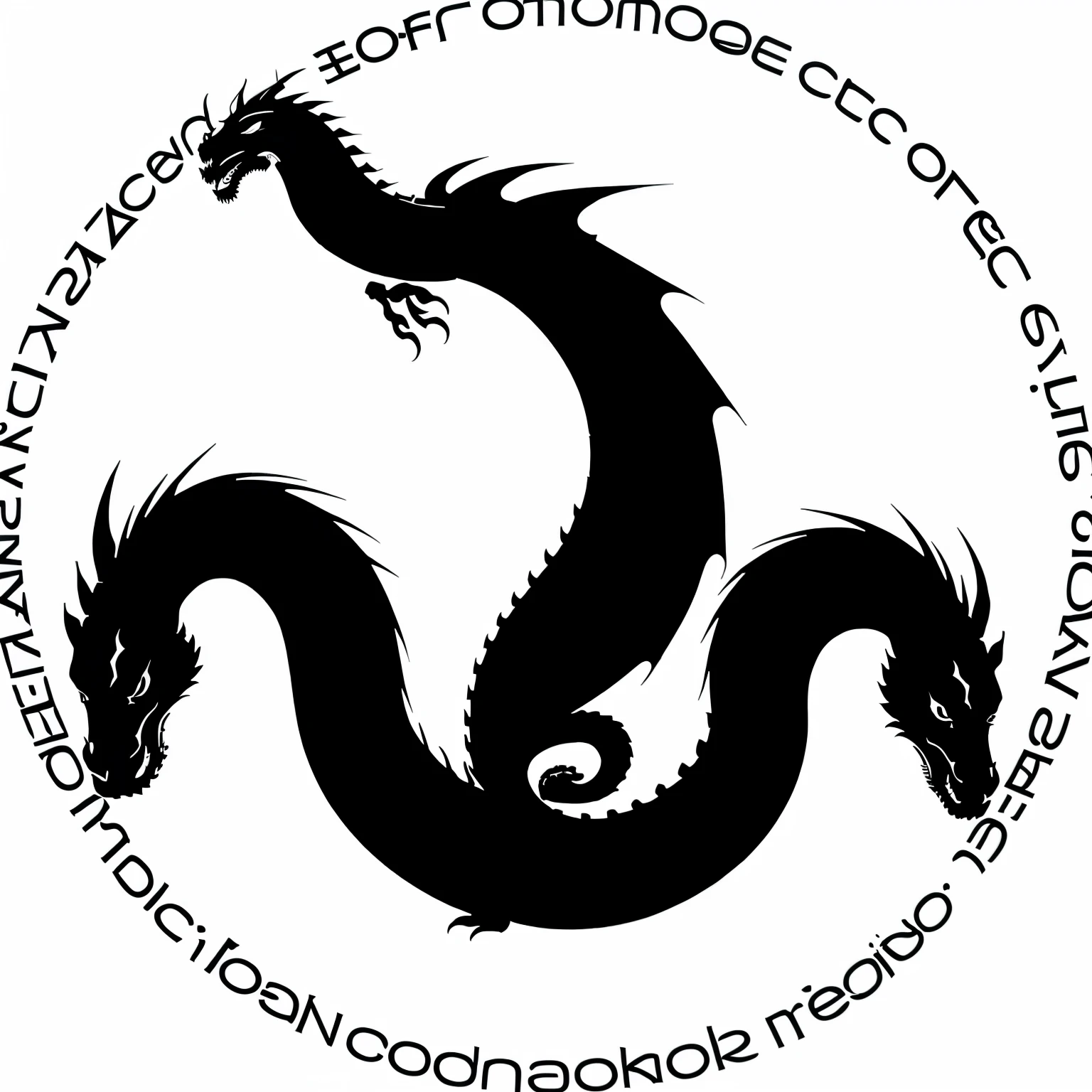 Logo of a clothing brand with the head of three dragons very well done with the middle one with the head straight