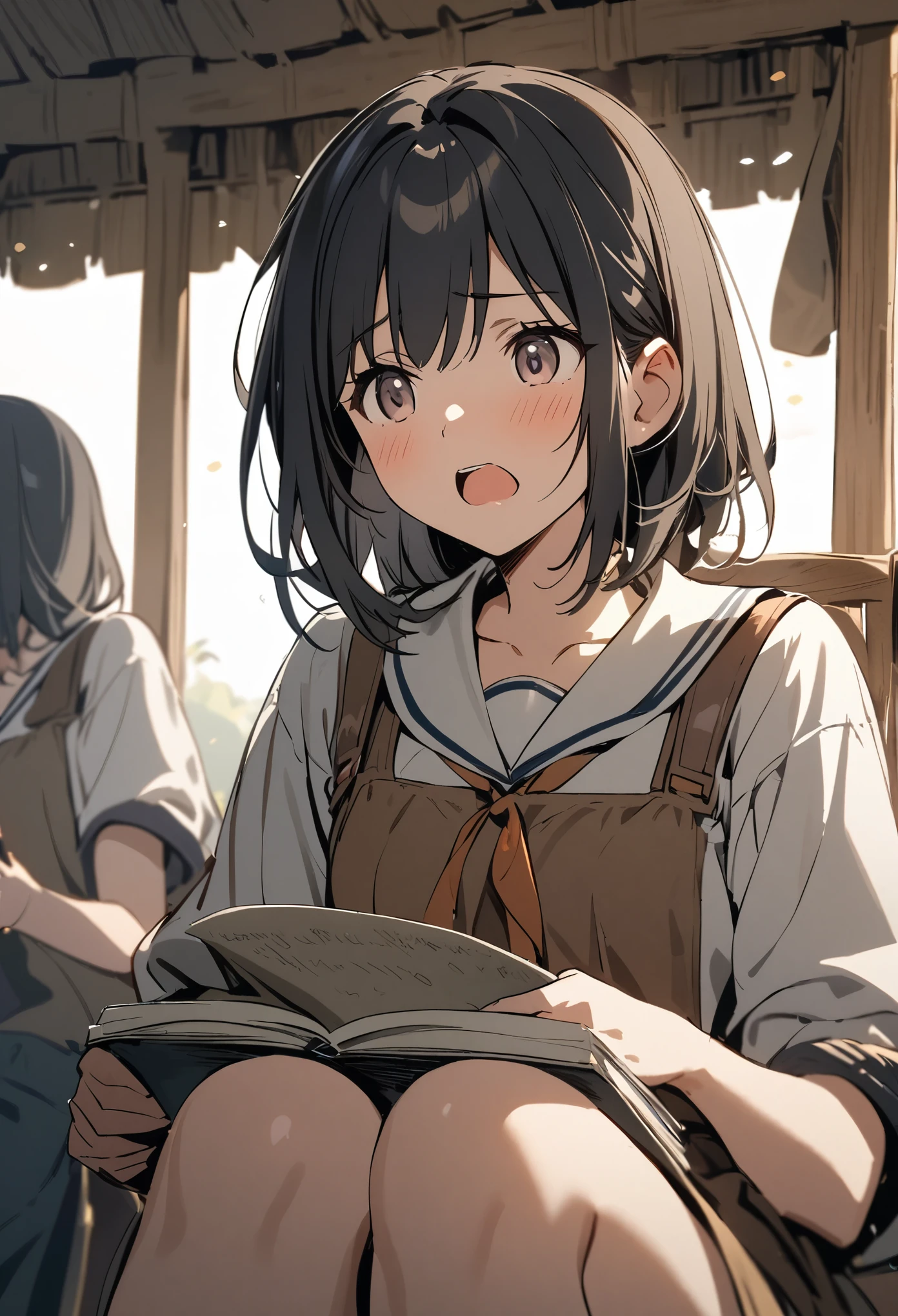 A girl telling a story