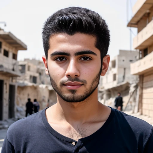 4k photo of young a syrian man, focus on the face