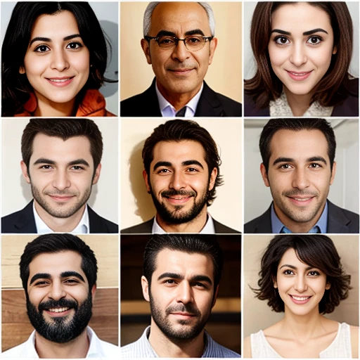 Make a group of Lebanese friends together, focus on the characters' faces