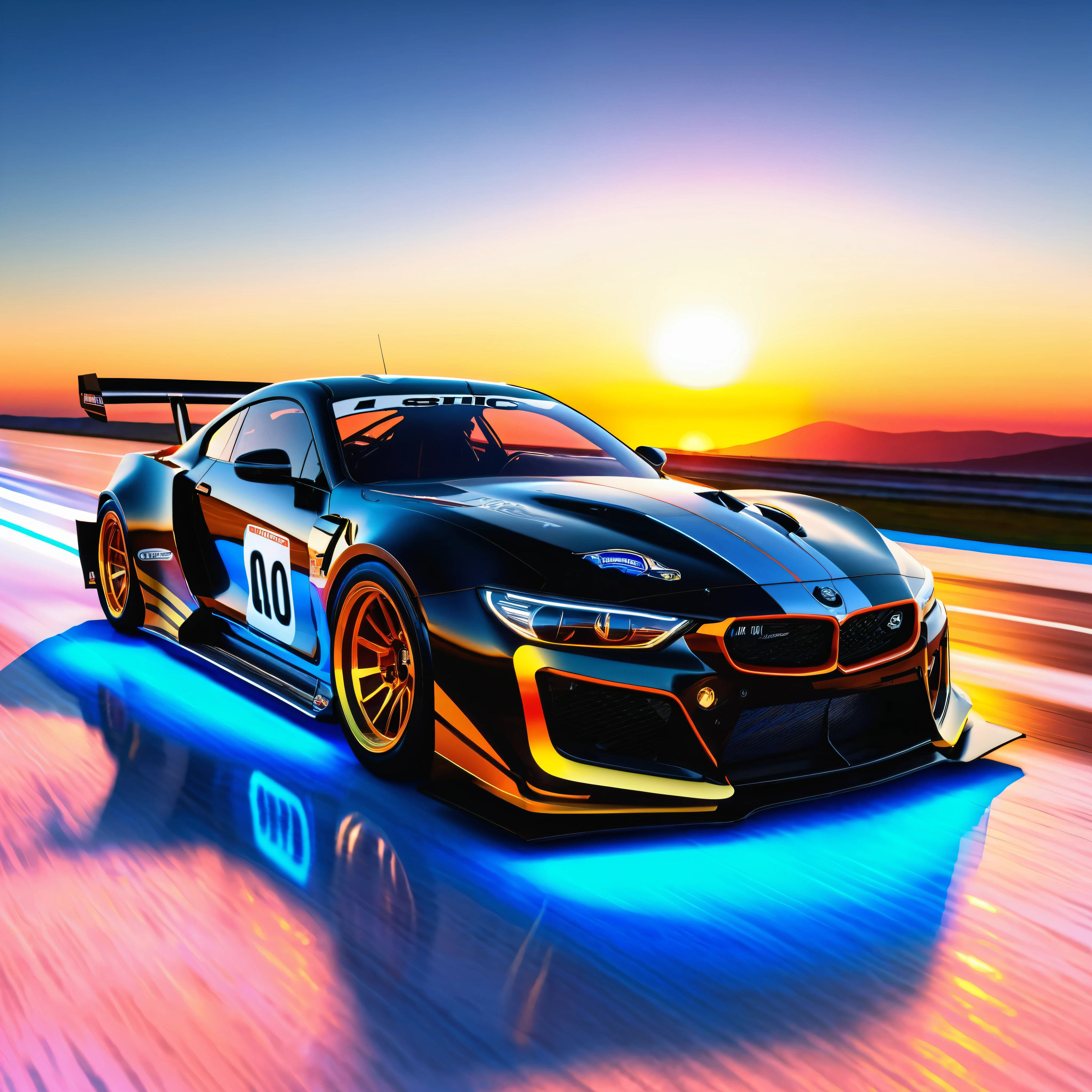 epic Sunset spacious SunRise, Racing Car Exploration! Start Racer Goal Auto_Racing_Circuit Race_Track deep path Equirectangular Circuit (((epic realistic Ultra tMasterpiece ultra_high-definition ultra Professional Photorealistic optimal ultra_sharp-focus max ultra_high-quality opengl-shaders symmetrical ultra_high-details accurate reflex ultra_high-resolution perfection volumetric Cinematic_Sunlight improved Octane_render XT3 DSLR 3dcg shadow, analogiques, extatiques, saturate, reflection))) dazzling Will-o'-the-wisp global luminescence (((An boatmobile inspired ultra-realistic angelic neon metallic black silver and gold chrome race car designed on a icy surface road with snow falling and deep snow covers the ground and everything all around ))), race car, street racing-inspired, Drifting, LED, ((Twin headlights)), (((Bright neon color racing stripes Cristallines kit incandescente flash blow glow))), (Black racing wheels), Wheel spin showing motion, Show car in motion, Burnout, wide body, modified car, racing livery Lava varied multi etc. --v 6 --s 1000 --c 20 --q 5 --chaos 100