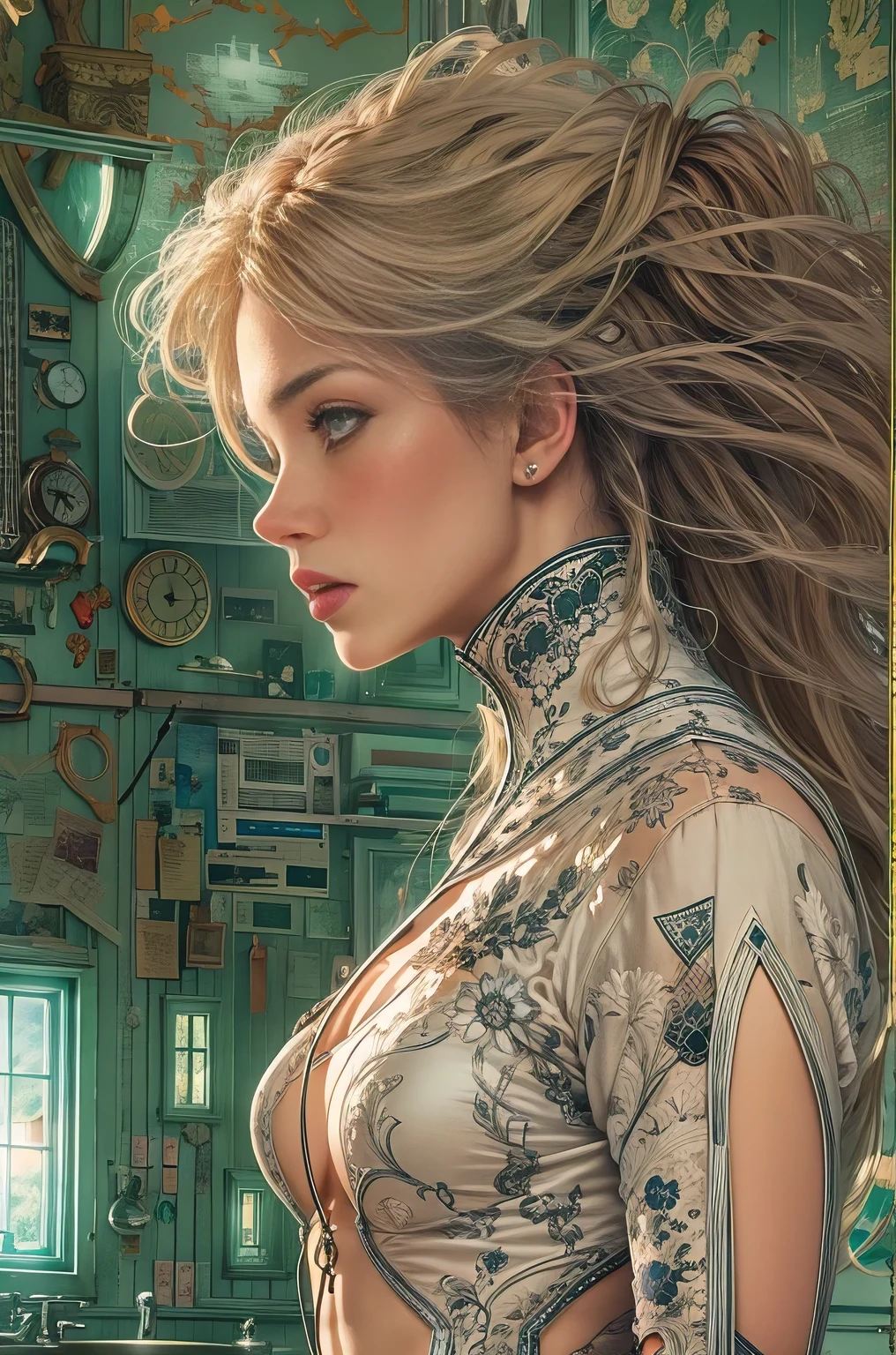 RAW, masterpiece, Ultra clear photo, Best quality, ultra high resolution, beautiful girl 19 years old....,Claudia Schiffer'Face, very thin, wide gap between legs, thin hips, correct anatomy, very detailed Face, expressive eyes, thin legs, well-drawn hands, the incredible world of science fiction, incredible space battleship, the lining is scorched by the scorching rays of the stars, on the background, futuristic science fiction city, Planet Dune Arrakis, intimate services for foreigners, distant fantasy, futuristic story from the life of the future, street,