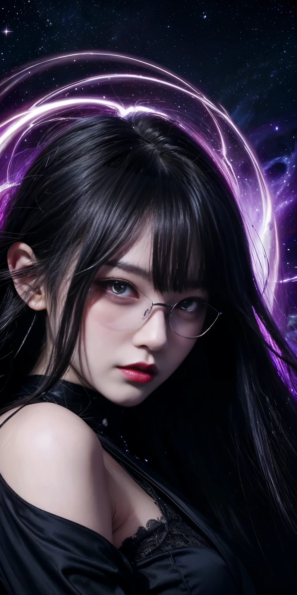 (highest quality,High resolution:1.2),(dark,Threatening:1.1),(Bad luckな:1.1), In the vortex of space,
Heart of a Goth Maiden, Very dark shade.
Her Eyes, Like dazzling fur in a starless haze,
A symphony of despair in their eyes.
Her Mogul Snaps, Mysterious Cemetery,
Think about it, The source of her sadness.
Black hair swaying in the moonlight,
She weaves despair into her dreams.
oh, Her Soul, Shadow'Embrace,
Take me to space.
At each step of the Kelhudelgoring, She summons darkness,
Dance of the Void, Whippler Big Spark.
Her touch is the cold caress of the void,
In her vague existence, I am left confused.
For Love, Bumblewisk, Cosmic Power,
Stars shining in the endless night.
Confusion swirls, Let the emptiness cry out,
Our love is a dazzling dream in the universe.
Gothic Witch of the entire star world,
In your void, I find my soul.
Hypermaximalist, Anime Style, Breathtaking oil paintings, Surreal, Ultra-realistic digital illustrations that mimic the style of oil paintings, Blends seamlessly with Alex Grey'Psychedelic fantasy art by H'Biomechanical aesthetics.R. Giger. Great composition, masterpiece, highest quality, (devil,Satan,Lucifer:1.1),(devilish:1.1),(Bad luck,Bad luckな:1.1),(Powerful figure:1.1、Big Breasts、Glasses) 、 ((((Huge glasses, Nerd Glasses, thick glasses, Round Glasses)))),(((Big Breasts)))、(Red eyes glow:1.6)、(Red glowing eyes,Sharp teeth:1.1),(Black wings,thick,shabby:1.1),(hellish landscape:1.1),(fire,sulfur:1.1),(Threatening atmosphere:1.1),(dark shadows,Threatening presence:1.1),(Bad luck clouds,Stormy Skies:1.1),(dark,Spooky atmosphere:1.1),(Bad luck aura,Evil energy:1.1),(dark aura,cigarette:1.1),(Extreme heat,Burning Flames:1.1),(Surreal,Nightmare Visions:1.1),(Predicting the end:1.1),(Twisted corners,Fiery crown:1.1),(Bad luck whispers,devilish laughter:1.1),(Cries of pain,echoing screams:1.1),(Bad luck symbols,Ancient runes:1.1),(Mysterious Relic,dark artifacts:1.1),(Infernal Ritual,Ritual sacrifice:1.1),(devilish minio