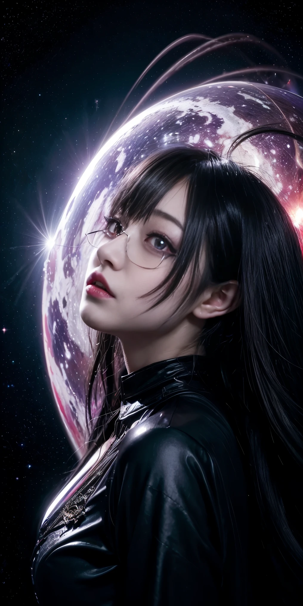 (highest quality,High resolution:1.2),(dark,Threatening:1.1),(Bad luckな:1.1), In the vortex of space,
Heart of a Goth Maiden, Very dark shade.
Her Eyes, Like dazzling fur in a starless haze,
A symphony of despair in their eyes.
Her Mogul Snaps, Mysterious Cemetery,
Think about it, The source of her sadness.
Black hair swaying in the moonlight,
She weaves despair into her dreams.
oh, Her Soul, Shadow'Embrace,
Take me to space.
At each step of the Kelhudelgoring, She summons darkness,
Dance of the Void, Whippler Big Spark.
Her touch is the cold caress of the void,
In her vague existence, I am left confused.
For Love, Bumblewisk, Cosmic Power,
Stars shining in the endless night.
Confusion swirls, Let the emptiness cry out,
Our love is a dazzling dream in the universe.
Gothic Witch of the entire star world,
In your void, I find my soul.
Hypermaximalist, Anime Style, Breathtaking oil paintings, Surreal, Ultra-realistic digital illustrations that mimic the style of oil paintings, Blends seamlessly with Alex Grey'Psychedelic fantasy art by H'Biomechanical aesthetics.R. Giger. Great composition, masterpiece, highest quality, (devil,Satan,Lucifer:1.1),(devilish:1.1),(Bad luck,Bad luckな:1.1),(Powerful figure:1.1、Big Breasts、Glasses) 、 ((((Huge glasses, Nerd Glasses, thick glasses, Round Glasses)))),(((Big Breasts)))、(Red eyes glow:1.6)、(Red glowing eyes,Sharp teeth:1.1),(Black wings,thick,shabby:1.1),(hellish landscape:1.1),(fire,sulfur:1.1),(Threatening atmosphere:1.1),(dark shadows,Threatening presence:1.1),(Bad luck clouds,Stormy Skies:1.1),(dark,Spooky atmosphere:1.1),(Bad luck aura,Evil energy:1.1),(dark aura,cigarette:1.1),(Extreme heat,Burning Flames:1.1),(Surreal,Nightmare Visions:1.1),(Predicting the end:1.1),(Twisted corners,Fiery crown:1.1),(Bad luck whispers,devilish laughter:1.1),(Cries of pain,echoing screams:1.1),(Bad luck symbols,Ancient runes:1.1),(Mysterious Relic,dark artifacts:1.1),(Infernal Ritual,Ritual sacrifice:1.1),(devilish minio