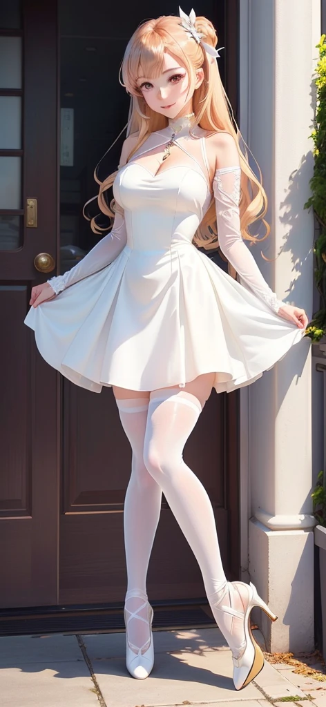 ballerina,Anime-style image of a woman in a white dress and high heels, Azur Lane Style, Enchanting anime girl, Anime Goddess, Cute anime waifu in a nice dress, Marin Kitagawa Fanart, Smooth anime CG art, Beautiful and attractive anime woman, Azur Lane Characters, Anime Barbie in White Stockings, Dressed in white