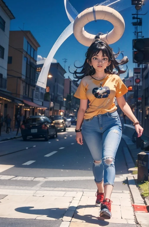 (Hinata Hyuuga, muito sensual, com roupas apertadas, bunda grande, pernas grossas, Vestindo jeans extremamente apertado, usando uma mini blusa, umbigo com pirsing, cabelo grande, Speaker behind, muito realista, extremamente sexy, 8k, 8k extremamente detalhado), (um extremamente delicado e bonito), (obra-prima), (melhor qualidade: 1.0), (Ultra-alta:1.0)
