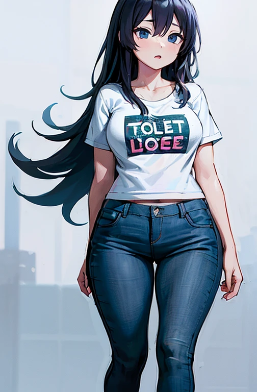 (Hinata Hyuuga, muito sensual, com roupas apertadas, bunda grande, pernas grossas, Vestindo jeans extremamente apertado, usando uma mini blusa, umbigo com pirsing, cabelo grande, Speaker behind, muito realista, extremamente sexy, 8k, 8k extremamente detalhado), (um extremamente delicado e bonito), (obra-prima), (melhor qualidade: 1.0), (Ultra-alta:1.0)