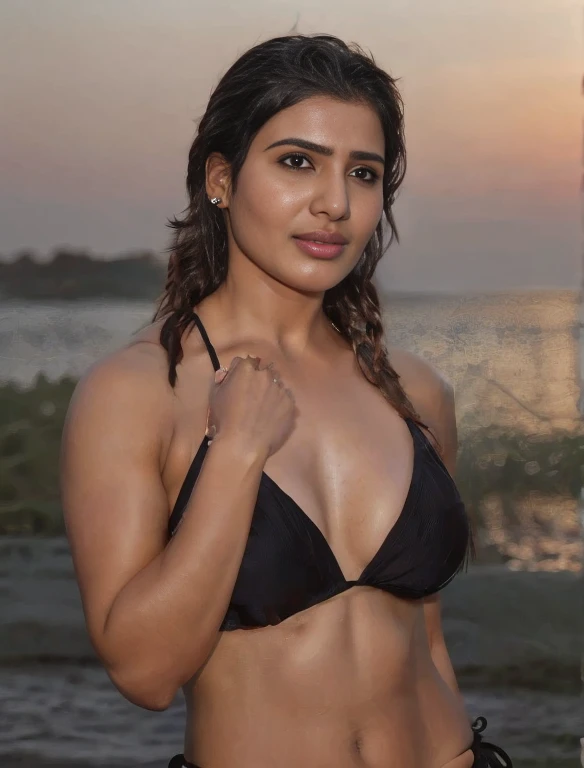 Samantha ruth prabhu,Masterpiece, full body, a beautiful indian princess , ((a black guy fucking her doggy style)), thick princess single stranded braid long dense hair, indian ancient white bikini , ancient background, (UHD, 8K wallpaper, High resolution), Cinematic lighting, award-winning, extremely detailed skin, extra detailed face, high detail eyes, photo-realistic, Zeiss 85 mm F/100,black hair