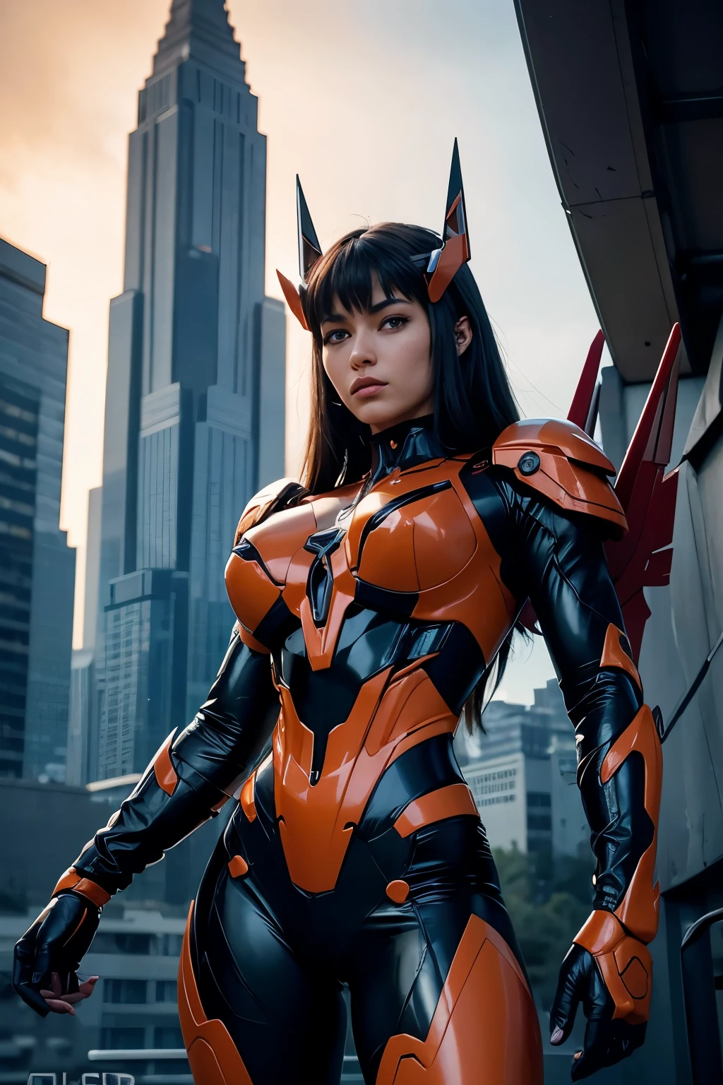 RAW, Best quality, high resolution, masterpiece: 1.3), Fusion of Transformers, Evangelion, Predator, and DC Comics' Vixen, (long shoot), Female Mech, Sleek Design:

A breathtaking, fusion masterpiece brought to life by the seamless blend of Transformers, Evangelion, Predator, and DC Comics' Vixen. Recorded in high resolution with stunning clarity and detail, this long shoot presents a spectacular sight: An imposing, sleek female Mech emerged from the mist, an amalgamation of Transformers' remarkable technology, Evangelion's intricate design, Predator