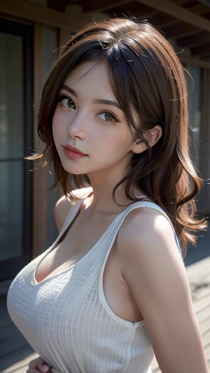 A girl named Shinestar, POV, Sunburst Flare, f/2.2, 200mm, Fujifilm, Wavy Hair, UHD, Retina, masterpiece, accurate, anatomically correct, textured skin, Bright gray eyes, Japanese-American half, super detail, high details, high quality, best quality, high-res, 1080P, HD, 4K, 8K, Sundress