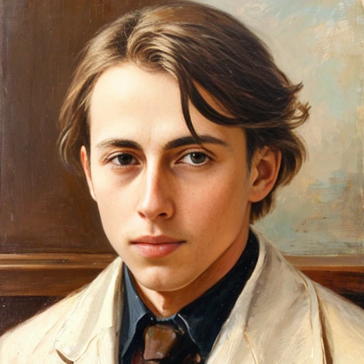 make an image ofyoung Auerbach focus on the face