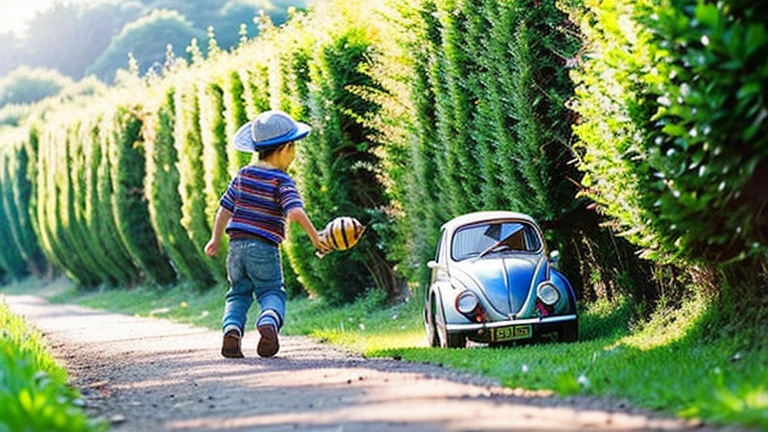 Small children playing with beautiful beetles in the countryside、Small children playing with cute beetles in the countryside、