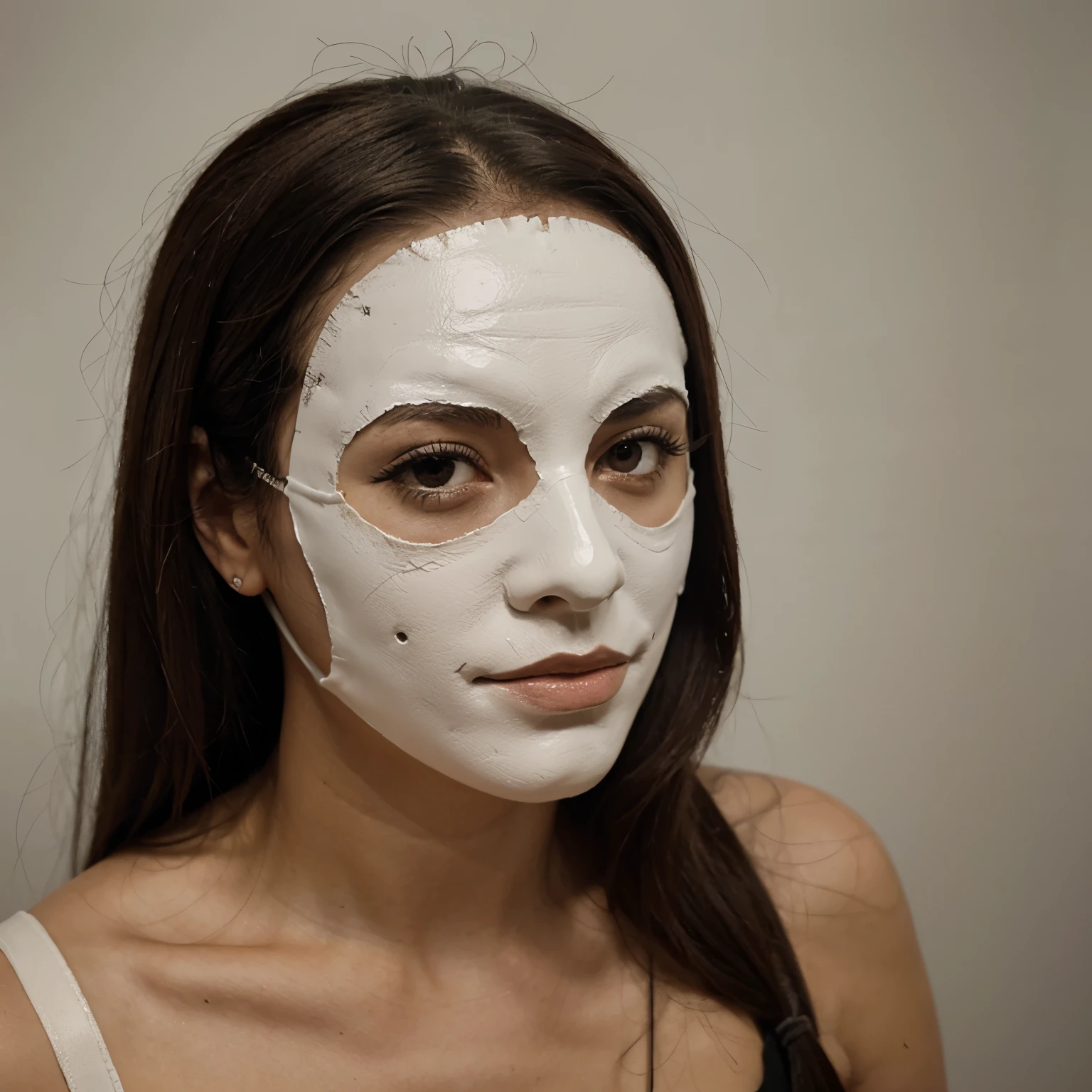 Despair inspired plaster mask, soledad y tristeza