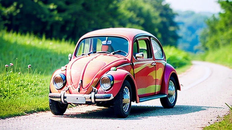 A playing with a beautiful beetle in the countryside、A little boy playing with a cute beetle in the countryside、