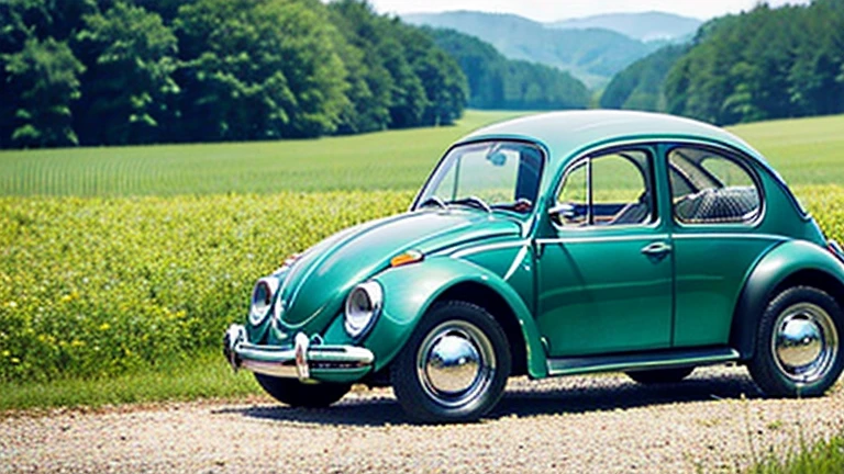 A  playing with a beautiful beetle in the countryside、