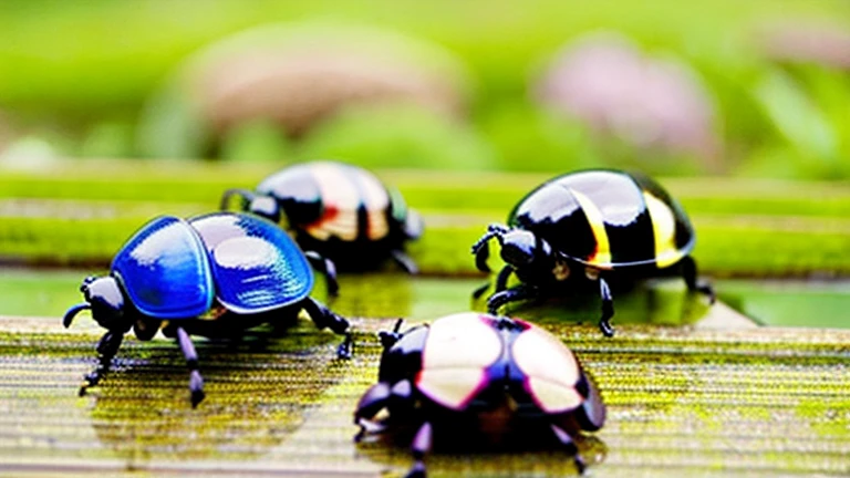 Children playing with beautiful beetles in the countryside、