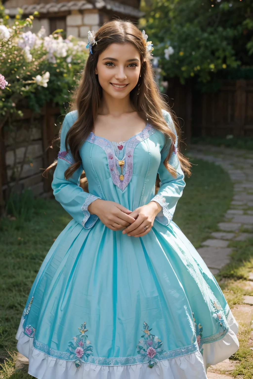 fairy princess in medieval times Hair: Sedoso, color de la luz de la luna.
Ojos: Brillantes, color de las flores de primavera.
Movimientos: Graceful, ligeros.
Vestimenta: Vibrant colored tunics, adornos delicados.
Presencia: Elegante, juvenil, aire de inocencia.
Sonrisa: Warm, amistosa.