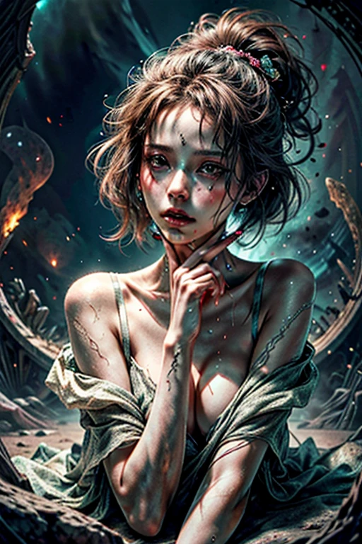 (best quality,4k,8k,highres,masterpiece:1.2),ultra-detailed,(realistic,photorealistic,photo-realistic:1.37),(SFW),(safe for work),wide angle,A caucasian woman and her victim, seductive, hypnotizing, mystical attraction, (absorbing vitality), lying down victim, (you will be seduced and hypnotized by the mystical lewd movements of this irresistible caucasian woman), (she is absorbing the vital energy of her lying down victim), (a red magical glow illuminates the scene), alluring presence, (spellbinding moment), (bewitching spell), entrancing atmosphere, mysterious ambiance, captivating composition, tantalizing expressions, elegant and graceful posture, vivid colors, soft and gentle features, delicate details, evocative emotions, sensuous atmosphere, enchanting mystique, mesmerizing encounter, immersive experience, timeless artistry, evocative narrative, sublime aesthetics, emotional resonance, hauntingly beautiful, evoking curiosity, surrealistic qualities, enigmatic storyline, ethereal landscapes, dreamlike qualities, magical realism, otherworldly qualities, cinematic ambiance, ethereal aura, transcendent allure