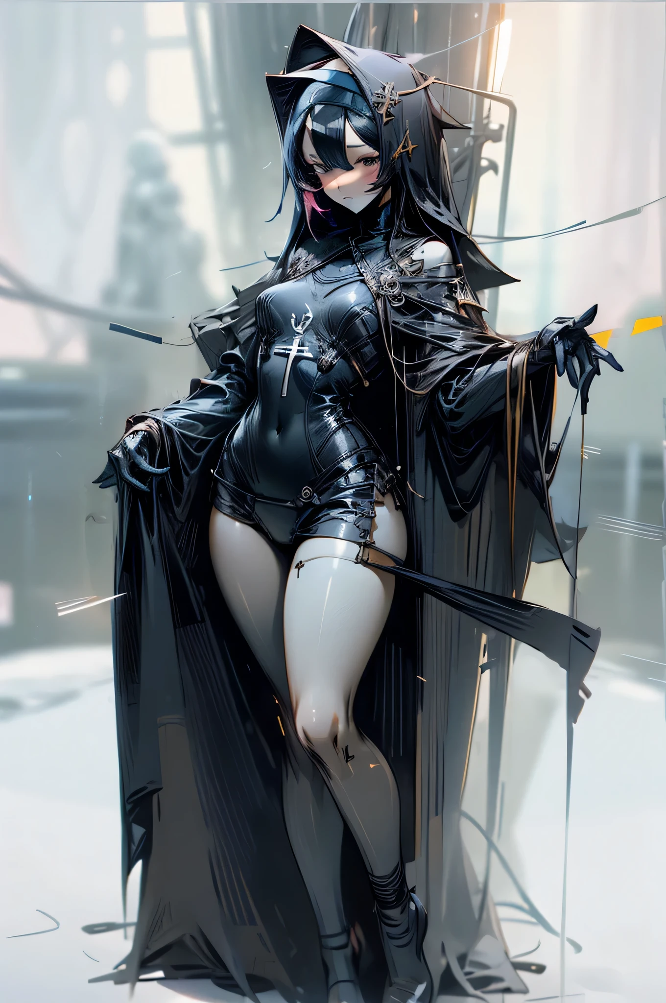 sexy nun in underwear, 4k ultra quality image