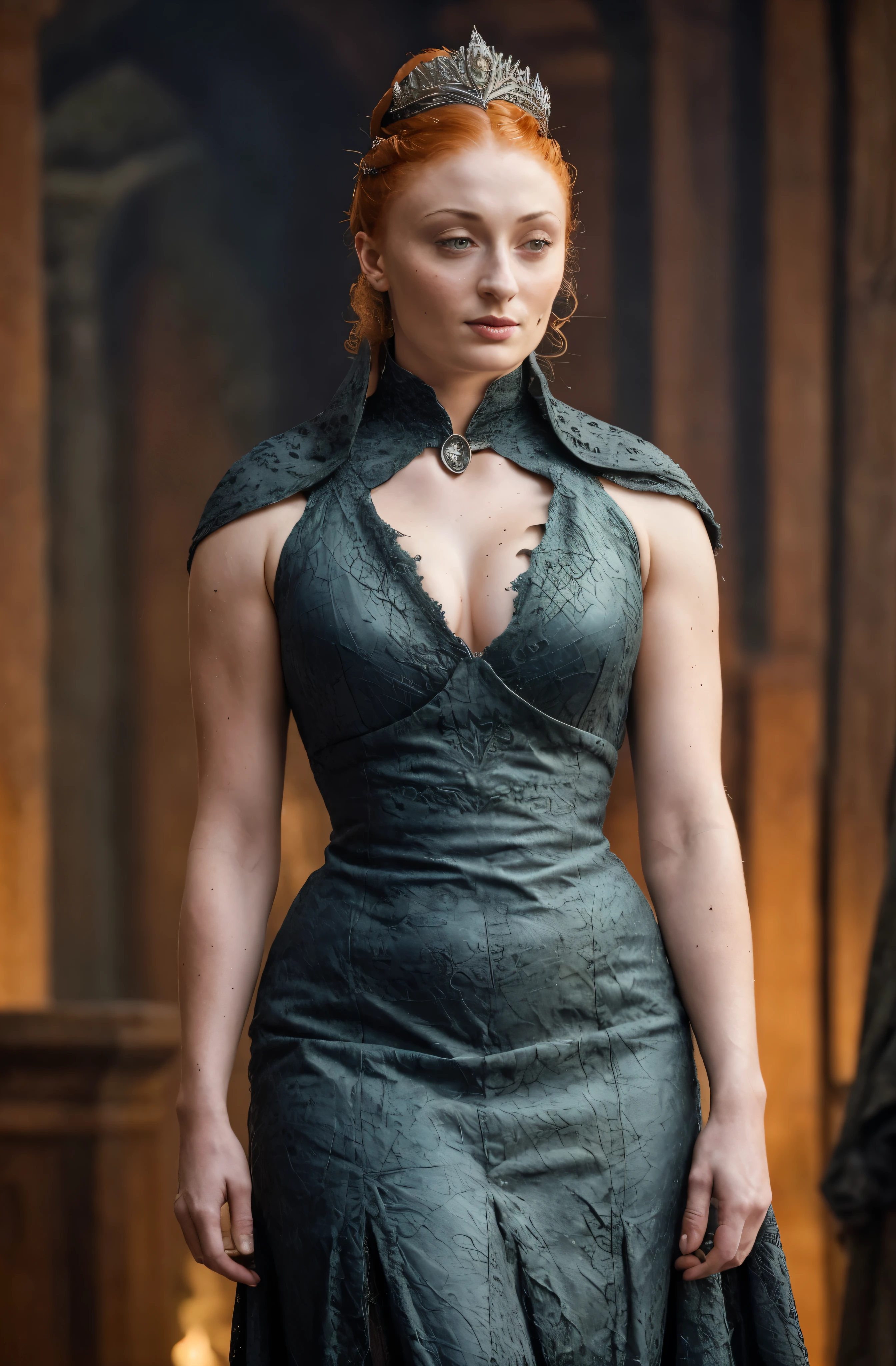 ( Photograph of Sophie Turner as hot queen ) (random photo , full body shot, thick figure, fleshy body, tall woman ) Alayne Stone, Gorgeous Woman, Thick figure, fleshy body, juicy lips, insane details, high level of edits, Queen, queen lady, Lady of Winterfell, Wardeness of the North,) the de facto Lady of the Eyrie, 40 years Old, she a Full growned mature lady now, beautiful mature lady, the queen, milf beauty, mature queen, a captivating woman, beautiful queen, empress, mediaeval queen, alluring appearance, unrivaled beauty, , mediaeval erotic costumes, a Game of Thrones-inspired costume, a close-up of a woman from the middle ages, scene from "Game of Throne," deep cleavage, warrior princess, healthy body, perfect thick body, attractive figure, fleshy body, style of "Game of Throne,", stunning woman, dress made of leather clothe ( ( insanely detailed realistic skin texture, pores, wrinkles ,freckles) , realistic environment, detailed ultra realistic facial features perfect body parts, ( hyper photorealistic) ), thick figure, curvy, bulky figure,