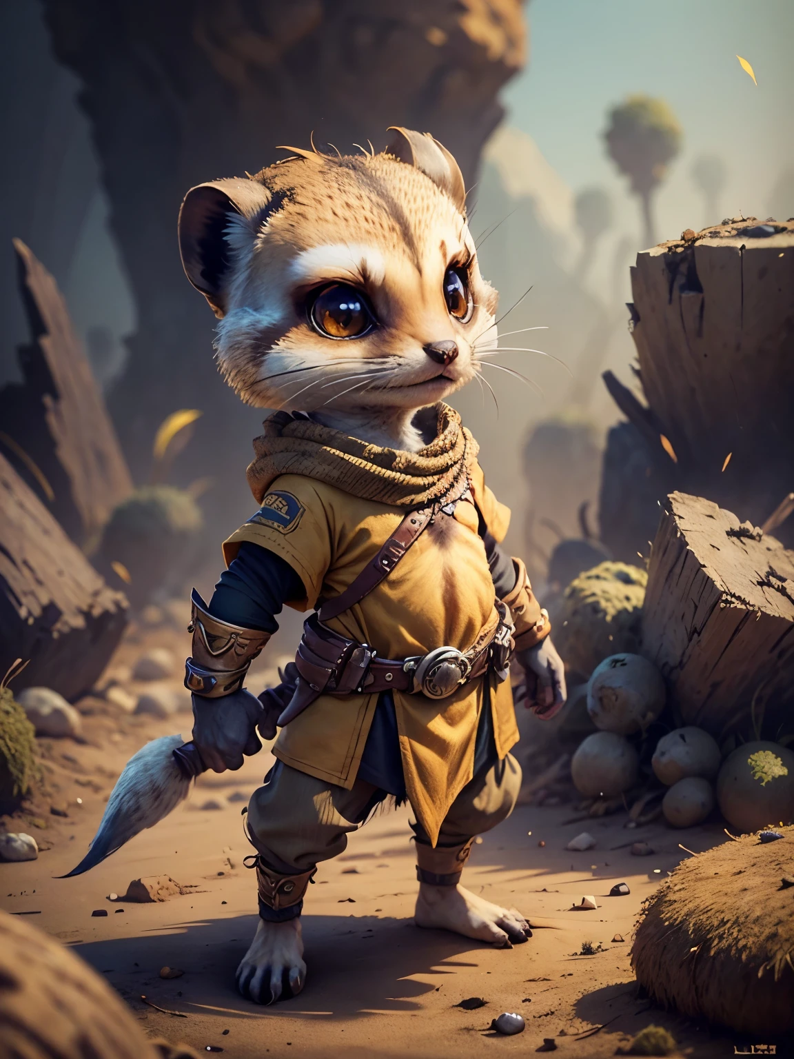 Little meerkat warrior