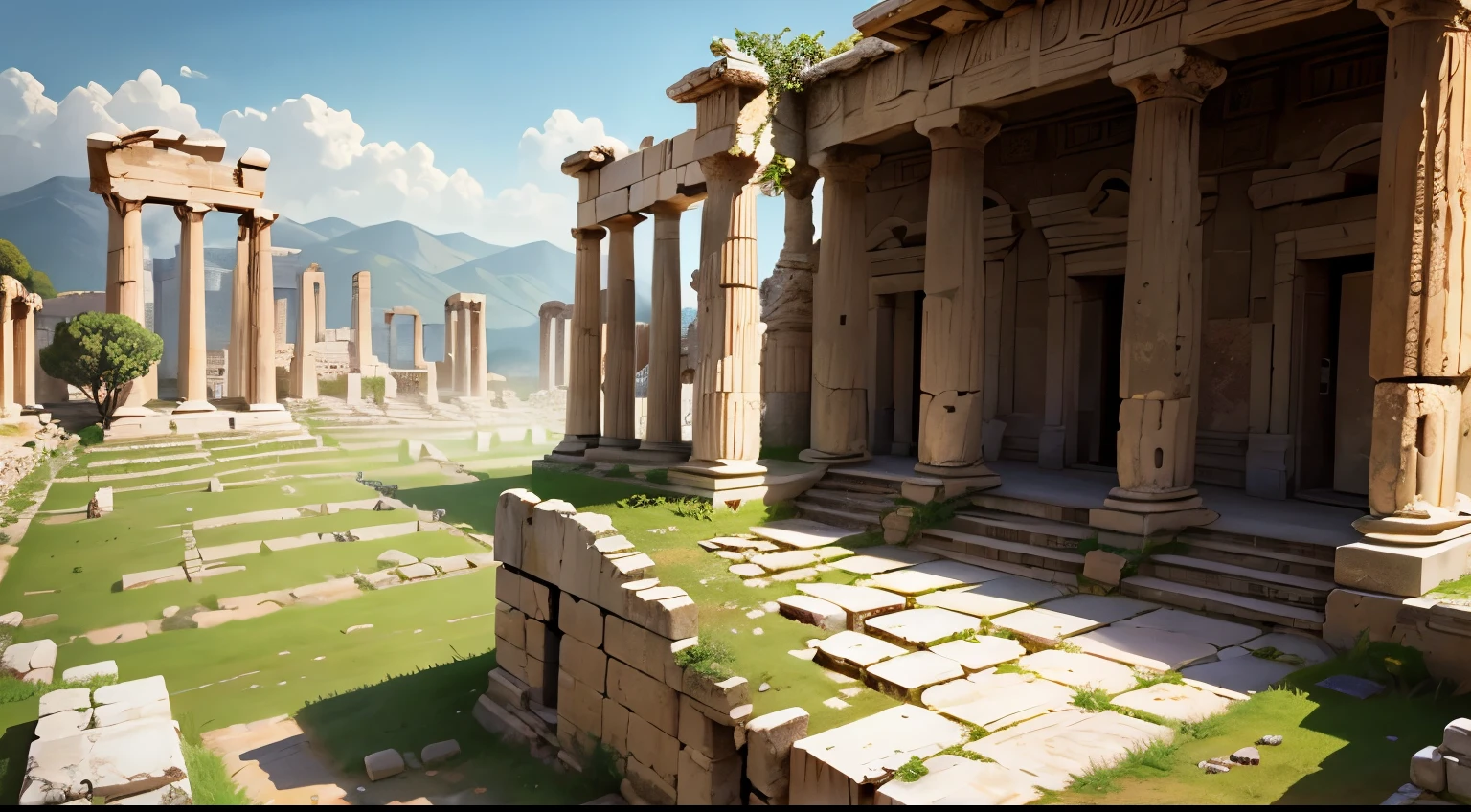 Ancient Greek or Roman ruins, symbolizing the historical roots of Stoicism