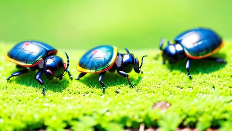 Children playing with beautiful beetles in the grassland、Children playing with Colorful Mushiking、