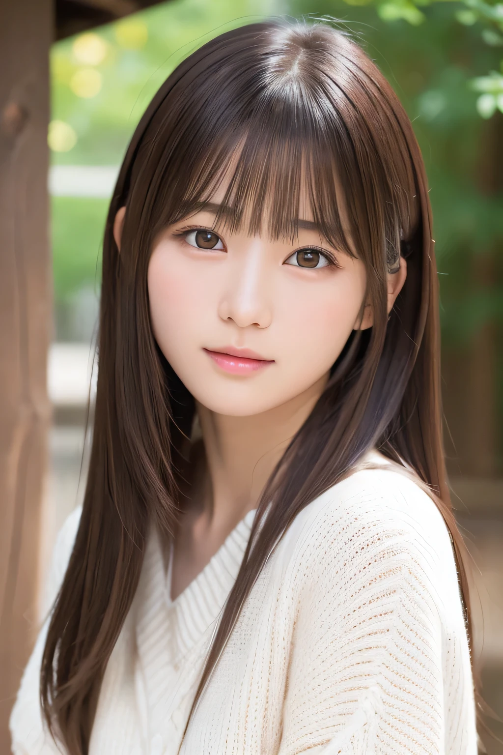 Realistic photos 4K High Resolution Yuna Taira 15 year old Japan girl beautiful girl Straight long hair With bangs Glossy Lips Plump upper lip Rustic feel attractive and beautiful girl。