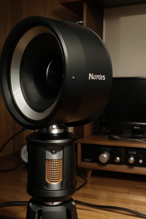 Um microfone estilizado com ondas sonoras saindo dele, representing the nature of the audio content of podcasts. 