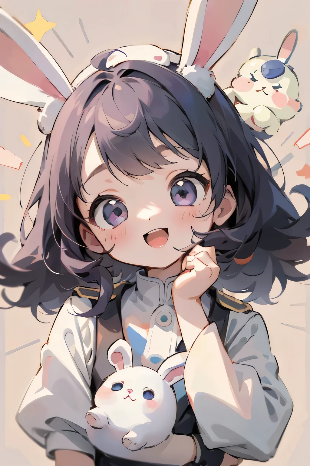 highest quality、One Girl、、Laughter、Cool、Cute eyes、Bunny ears、uniform