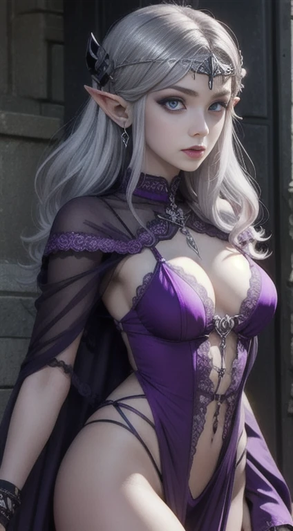 Silver hair, purple eyes, Goth Princess Zelda,