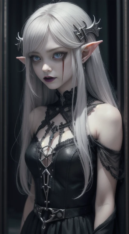 Silver hair, red eyes, Goth Princess Zelda,