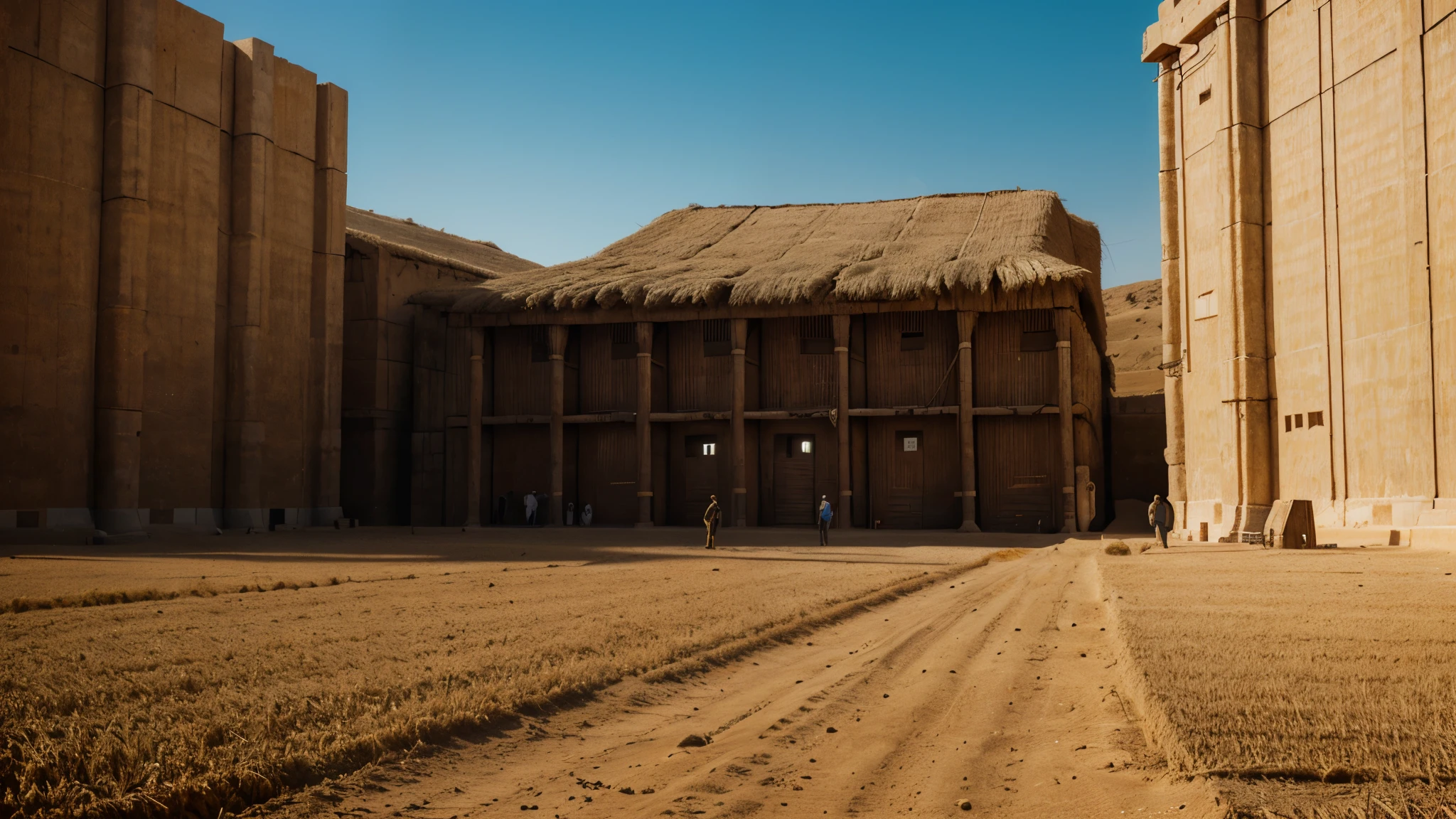 ultrarealistic face, A hyper-realistic detailed a state-run grain ancient egyptian storage facility where harvested grain is collected, recorded, and stored for distribution, ancient egyptian Workers are shown measuring and recording the incoming grain, emphasizing the bureaucratic approach to managing essential resources, hyper-realistic, digital art, cinematic, ultra sharp focus, award-winning photograph. Balanced image, exciting composition, contrast, action-packed, adventure, fantasy, captivating, engaging, complete, refined, dramatic
