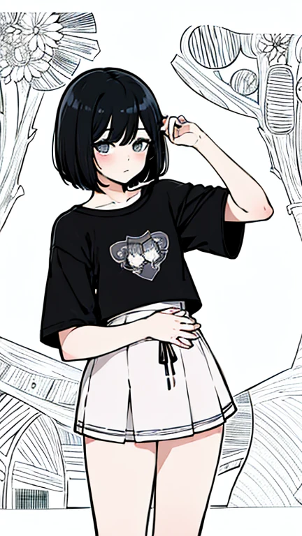Femboy, cute, short, pretty, black eyes, black hair, shy, nice, short clothes, anime, manga, feminine