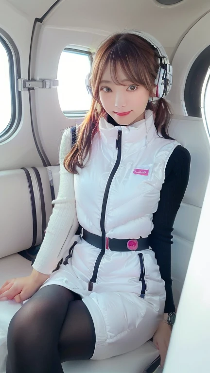 (masterpiece:1.5)、(Realistic:1.5)、(highest quality:1.4、8k、RAW Photos)、
Ultra-high resolution、Professional Lighting、Perfect dynamic composition、Photographed indoors、
Film Grain、chromatic aberration、(Bokeh:1.1)、
Frank、Sophisticated、charm、Ultra-realistic、Attention to detail、Golden Ratio、
(1 girl)、Slender girl、Delicate and charming girl、Cute Woman:1.4、
Serious expression、Looking at the audience、Sculptural installation、Sit on the sofa and relax、
Light brown hair、Shiny Hair、Hairstyle: Ponytail、
real skin、
Shut your mouth.、Beautiful Eyes、double eyelid、Thin arms、、
、Show off your thighs,(astrovest):5,(shiny white log downvest):3,BREAK ((Detailed face, Professional photography)), ((NSFW, zettai ryouiki, 1 girl)), Ultra-high resolution, (Realistic: 1.4), RAW Photos, highest quality, (PhotoRealistic Stick), concentrated, Soft Light, ((30 years old)), ((Japanese)), (( (Young Face))), (surface), (Depth of written boundary), masterpiece, (Realistic),(inside ISS):3, woman, ,astrovest:2,headphone:2,smartwatch,,bangs, ((1 girl)),(black sleeves):2,(black tights):2,inside spacestation,inside spacecraft,,zero gravity,smile,open leg,blush:1.5,hidden hands,neotech